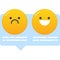 Happy and unhappy funny emoji chat bubble