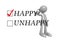 Happy unhappy with man