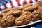Happy USA Flag Day - Homemade cookies with a pattern of the American flag