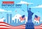 Happy USA Patriot Day Vector Illustration with United States Flag, 911 Memorial and We Will Never Forget Background Design