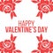 HAPPY VALENTIN`S DAY WITH ROSE VECTOR ON WHITE BACKGROUND.