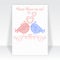 Happy Valentine Day card template or Valentines Day party flyer design in fashionable soft blue and pink colors. Cartoon loving co