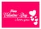 Happy Valentine day greeting card with pink background