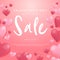 Happy valentine day, Heart shape and cupid with love message.Valentines day sale background with heart shaped balloon.