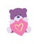 Happy valentine day icon with teddy bear