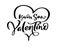 Happy Valentine Day on Italian Buon san Valentino with heart. Black vector calligraphy lettering text with heart