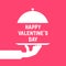 Happy valentine day like serving hand