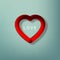 Happy Valentine Day poster. Realistic 3d Heart with shadow