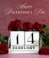 Happy Valentine Day vintage wood calendar for February 14