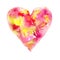 Happy Valentine Day! Watercolor painted heart, element for your lovely design.Watercolor illustration for your card or poster