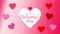 Happy Valentine Day on White Big Heart and Love Balloons Pink background