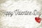 Happy valentine day word shape on grunge old vintage paper background with red hearts shape, holiday festive valentine day love