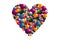 Happy Valentine. Heart symbol from colorful beads. Happy romantic day