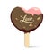 Happy Valentine Ice Cream heart shape design