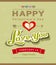 Happy Valentine message banner design on recycled
