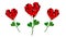 Happy Valentine\'s Day. 3D animation. 3D hearts and flowers. A wonderful present.