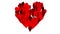 Happy Valentine\'s Day. 3D animation. 3D hearts and flowers. A wonderful present.