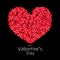 Happy Valentine\\\'s Day.Abstract pomegranate heart on black background. Holiday greeting.