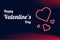 happy valentine\\\'s day banner with neon heart effect