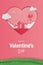 happy valentine\\\'s day banners or card illustration couple love and tree paper cut style. Premium Vector