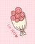 Happy Valentine`s Day with Bouquet of flower, Valentines Day sweet gift background