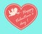 Happy Valentine\'s Day card with cupidon silhouette