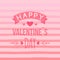 Happy Valentine`s day card with hand-drawn elements, heart, ribbon, arrow, stripe. Cute Typography vector