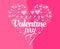 happy valentine\\\'s day design with additional ornaments forming a heart on a separate pink background