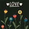 Happy Valentine\\\'s Day  February 14th. Vector card with flowers and handwritten text