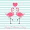 Happy Valentine`s Day with Flamingo vector illustration . lettering isolated illustration