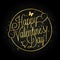 Happy Valentine`s Day golden lettering