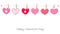 Happy Valentine\'s Day greeting card hanging love writing vector background