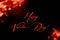 Happy valentine`s day hand lettering inscription. Dark background for Valentine`s day greeting card. Bokeh. Banner. Big size. To
