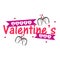 Happy Valentine`s Day.Happy Valentines Day Typographic Lettering isolated on white Background With Pink Heart