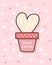 Happy Valentine`s Day with heart shaped cactus, Valentines Day background