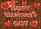 Happy Valentine's Day! hearts on a wooden vector background .