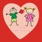 Happy Valentine`s day, humorous vector illustration