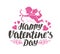 Happy Valentine`s Day. Label with beautiful lettering, calligraphy. Vector illustration