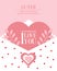 Happy Valentine`s Day with love letter invitation card, Valentines Day background paper cut pink heart