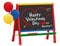 Happy Valentine`s Day, Love my Teacher, Chalkboard Easel for Children, Balloons