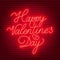 Happy Valentine s day neon lettering sign.