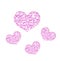 Happy Valentine`s Day pink hearts glitter. Romantic shining heart. Vector illustration.