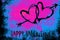 Happy Valentine`s day with psychedelic colors