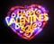 Happy Valentine`s day sale neon poster, holiday savings