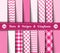 Happy Valentine`s Day! Set of Sixteen Seamless Polka Dots, Gingham  and  Stripes