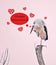 Happy Valentine`s Day with a stork