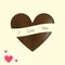 Happy Valentine`s Day, Stylish chocolates heart shaped, isolate on background