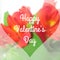 Happy Valentine\'s Day Text on Blurred Background with orchid Flower