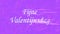 Happy Valentine\'s Day text in Dutch Fijne Valentijnsdag turns to dust from right on purple background