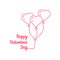 Happy valentine s day with thin line balloon